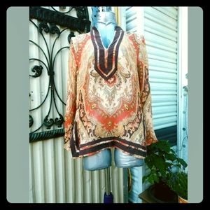 Vintage Nygard Silk Paisley Sz 10 Blouse Boho